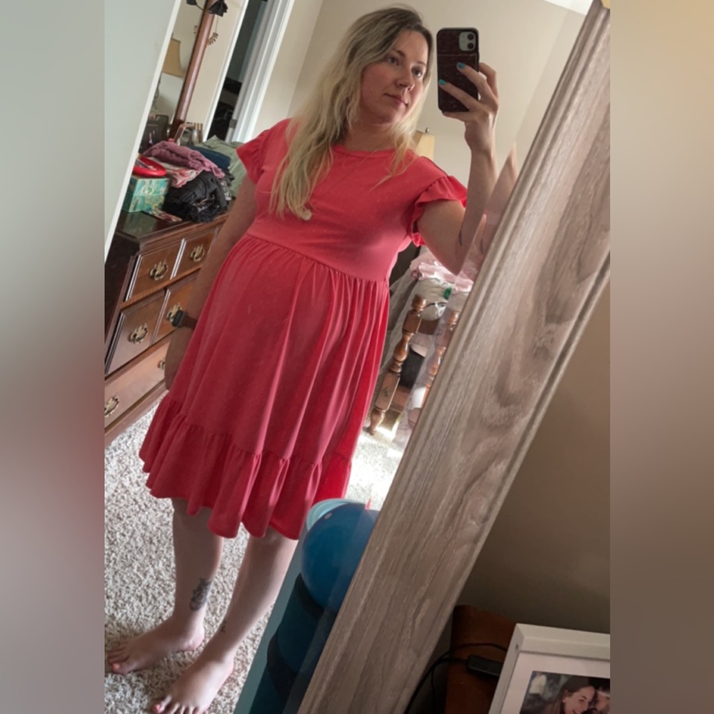 Express coral dress